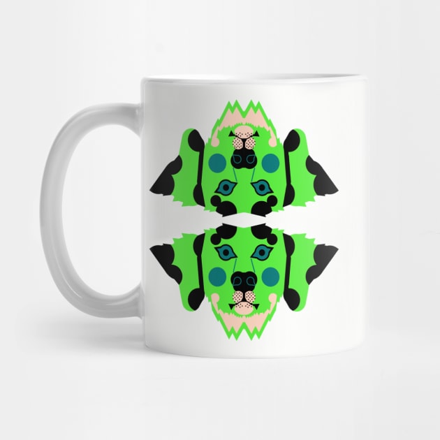 Dalmatian Dog Face, Lime Green by AnimalMagic